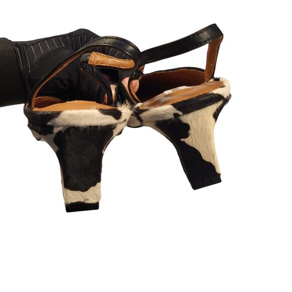 NEW Steve Madden Haleigh slingback pump in black/white calf hair size 10 - Picture 6 of 8